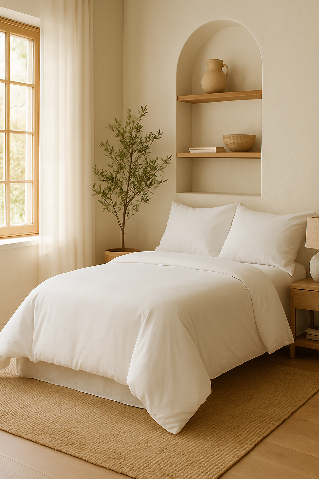 Funda nórdica de microfibra blanca para cama 135-150 cm