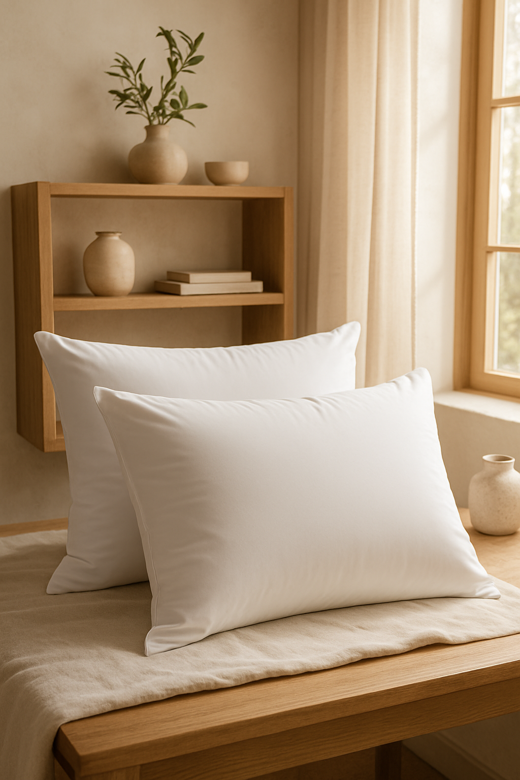 Pack 2 almohadas de fibra hueca 70 cm antiácaros y hipoalergénicas