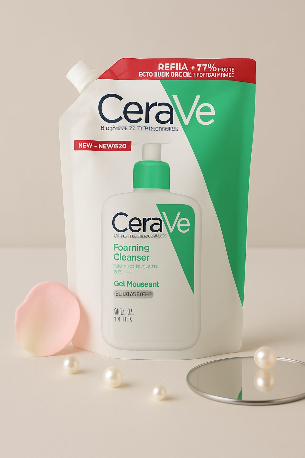 CeraVe Gel Limpiador Espumoso, Para Piel Normal a Grasa, Elimina el Exceso de Grasa y Suciedad, Enriquecido Con Ceramidas Esenciales, Niacinamida y Ácido Hialurónico, Apto para Rostro y Cuerpo