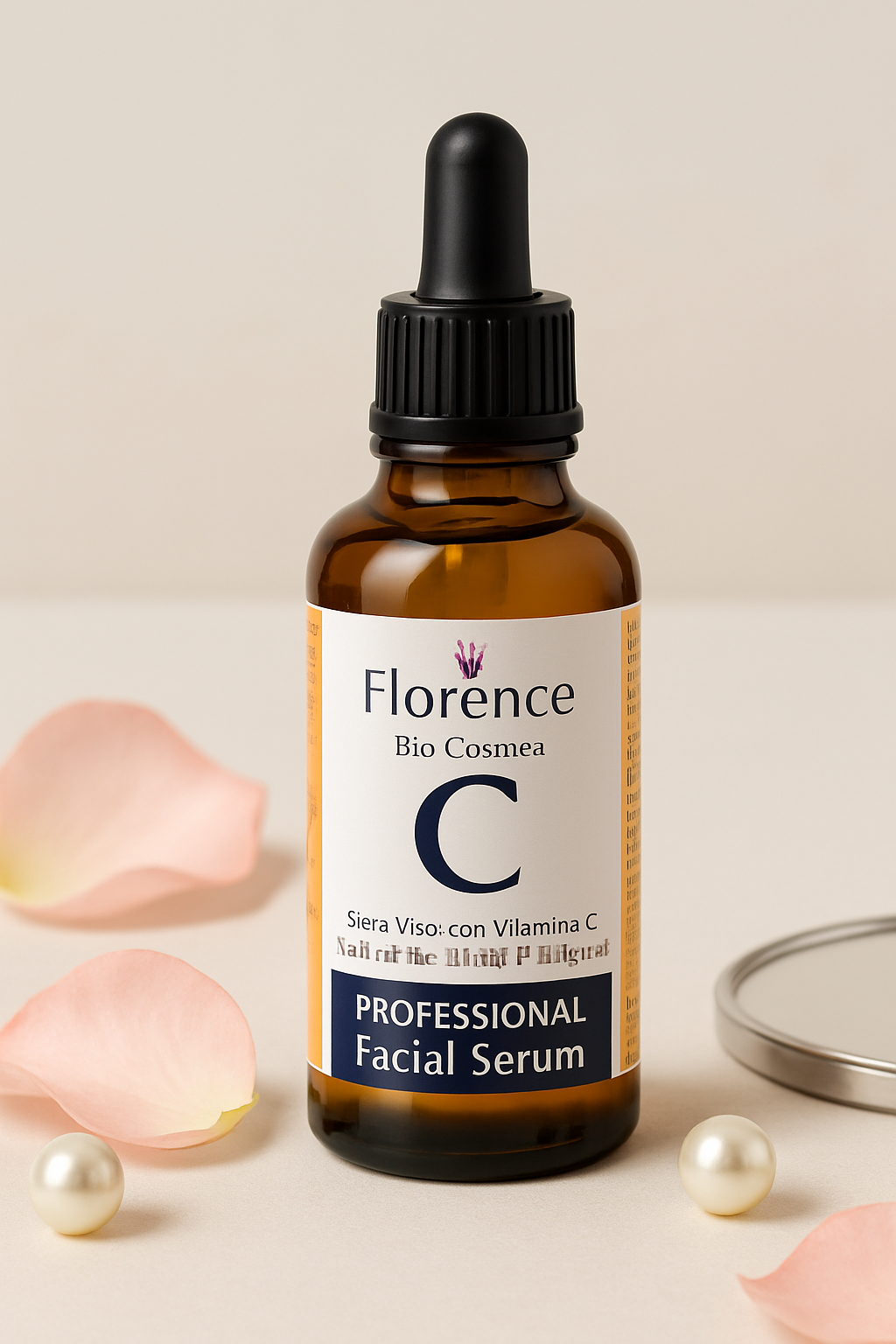 Sérum facial orgánico con vitamina C y ácido hialurónico para rostro y cuello 60ml