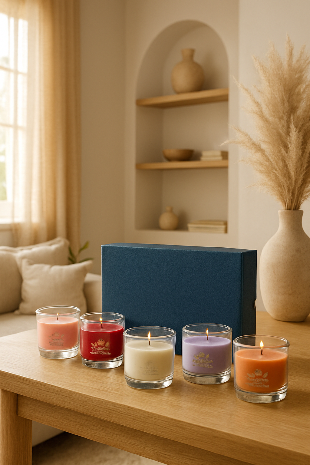 Set de 6 mini velas aromáticas de cera de soja para mujer